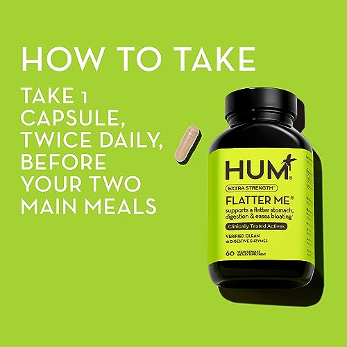 HUM Flatter Me Supplement for Daily Bloating - 18 Full Spectrum Digestive HUM