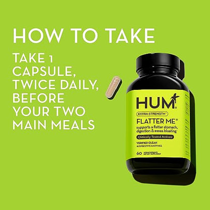 HUM Flatter Me Supplement for Daily Bloating - 18 Full Spectrum Digestive