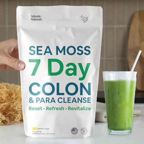 Atlantic Naturals Sea Moss 7 Day Colon and para Cleanse | Detox, Gut Health and Intestinal Atlantic Naturals