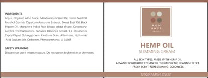 Full Body Hemp oil Slimming Hot Cream - Weight Loss Fat Burning Inch Reducing