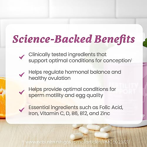Fertility Supplement for Women with Prenatal Vitamins – Folic Acid, Iron, Vitamin C, D, B6, B12, Zinc Promescent