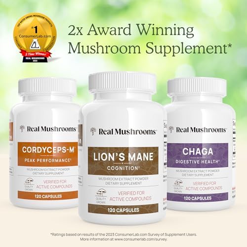 Real Mushrooms Cordyceps Capsules - Performance Mushroom Extract Supplement Real Mushrooms