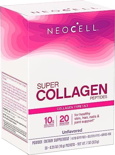 NeoCell Super Collagen Peptides, 10 g Collagen/Single-Serve Packet; Keto Certified NeoCell