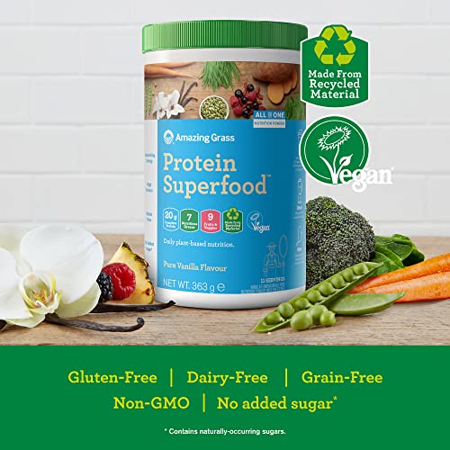 Amazing Grass Protein Superfood, Organic Vegan Protein Powder with Fruit and Vegetables Amazing Grass