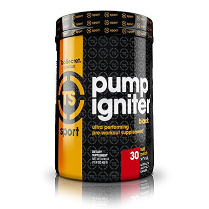 Top Secret Nutrition Pump Igniter Black, Fruit Punch, 30 Serving
