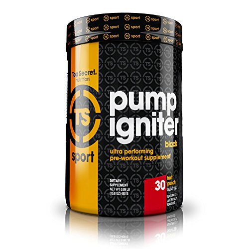 Top Secret Nutrition Pump Igniter Black, Fruit Punch, 30 Serving