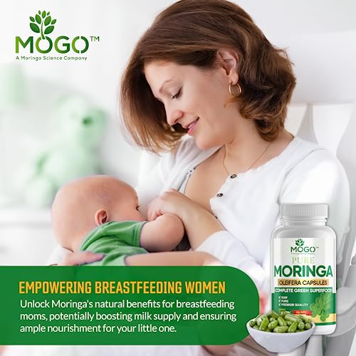 MOGO Moringa Oleifera Capsules | 100% Pure Single Origin Moringa Leaf Powder Supplement