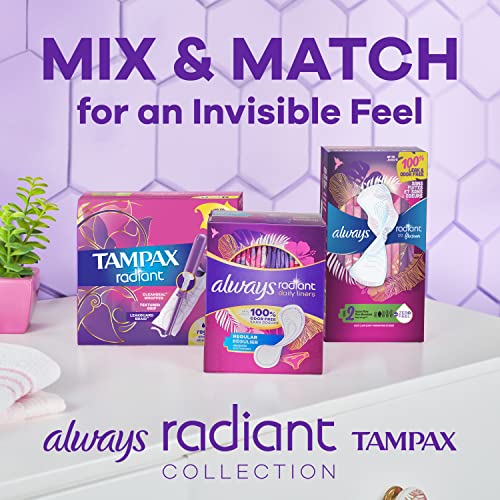 Tampax Radiant Tampons, Super Absorbency, With Leakguard Braid, Unscented, 28 Count Tampax