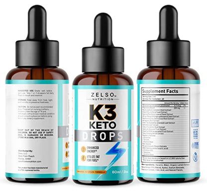 K3 Keto Drops for Weight Loss - Fat Burner & Metabolism Booster | Advanced Keto Carb