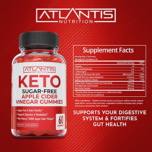 Sugar-Free Keto ACV Gummies for Weight Loss - Apple Cider Vinegar Keto ACV Gummies Atlantis Nutrition