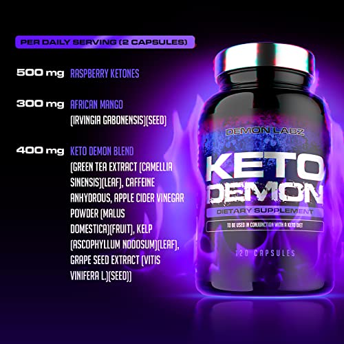 Keto Demon – Hardcore Keto Pills – Use with The Keto Diet – Packed with Raspberry Ketones