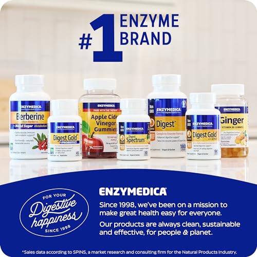 Enzymedica Lypo Gold, Digestive Enzymes for Fat Digestion, Offers Fast Acting Gas
