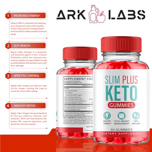 (3 Pack) Slim Plus Keto ACV Gummies, Slim Plus Keto Gummies for Weight Loss Reviews