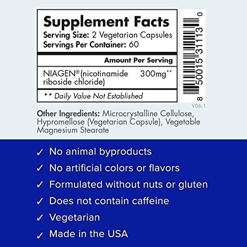 TRU NIAGEN 150mg | Patented Nicotinamide Riboside NAD+ Supplement