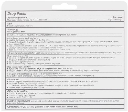 Monistat 3 Vaginal Antifungal Medication, 0.18-Ounce, 3 Prefilled Applicators (Pack of 2) Monistat