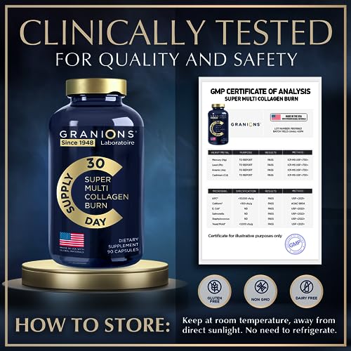 Thermogenic Hydrolyzed Collagen Burn - Hyaluronic Acid, Vitamin C, Multi Collagen Complex Granions