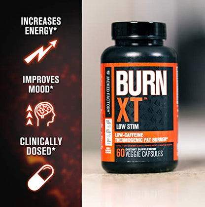 Jacked Factory Burn-XT Low Caffeine, Low Stim Weight Loss Supplement