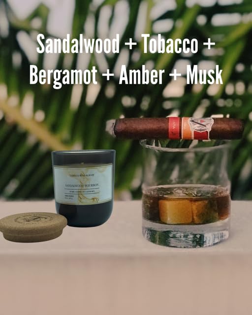 Sandalwood Bourbon Non-Toxic Candles | Natural Candles for Men |Aromatherapy Candle Relaxing Terreux Mind & Body