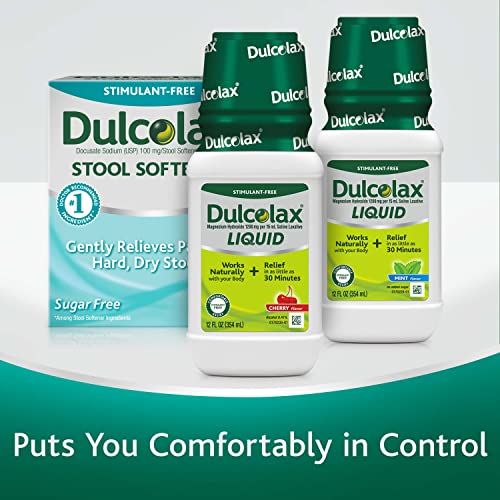 Dulcolax Liquid Laxative, Stimulant Free Laxative for Comfortable Relief, Cherry Flavor, 12 oz.