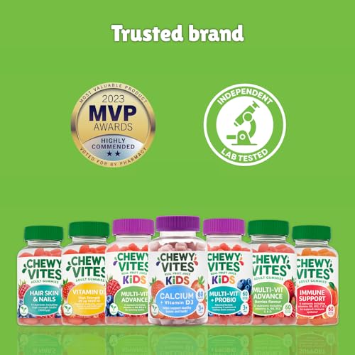 Chewy Vites Beauty Collagen 60 Gummy Vitamins |Hydrolised Collagen, CoQ10, Biotin + Vitamins | 1 Month Supply | Real Fruit Juice | Berry Flavour | 2-a-Day |