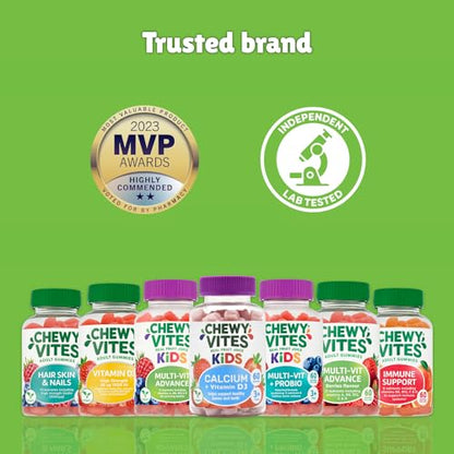 Chewy Vites Beauty Collagen 60 Gummy Vitamins |Hydrolised Collagen, CoQ10, Biotin + Vitamins | 1 Month Supply | Real Fruit Juice | Berry Flavour | 2-a-Day |