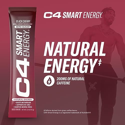C4 Smart Energy Powder Stick Packs - Sugar Free Performance Fuel & Nootropic Brain 