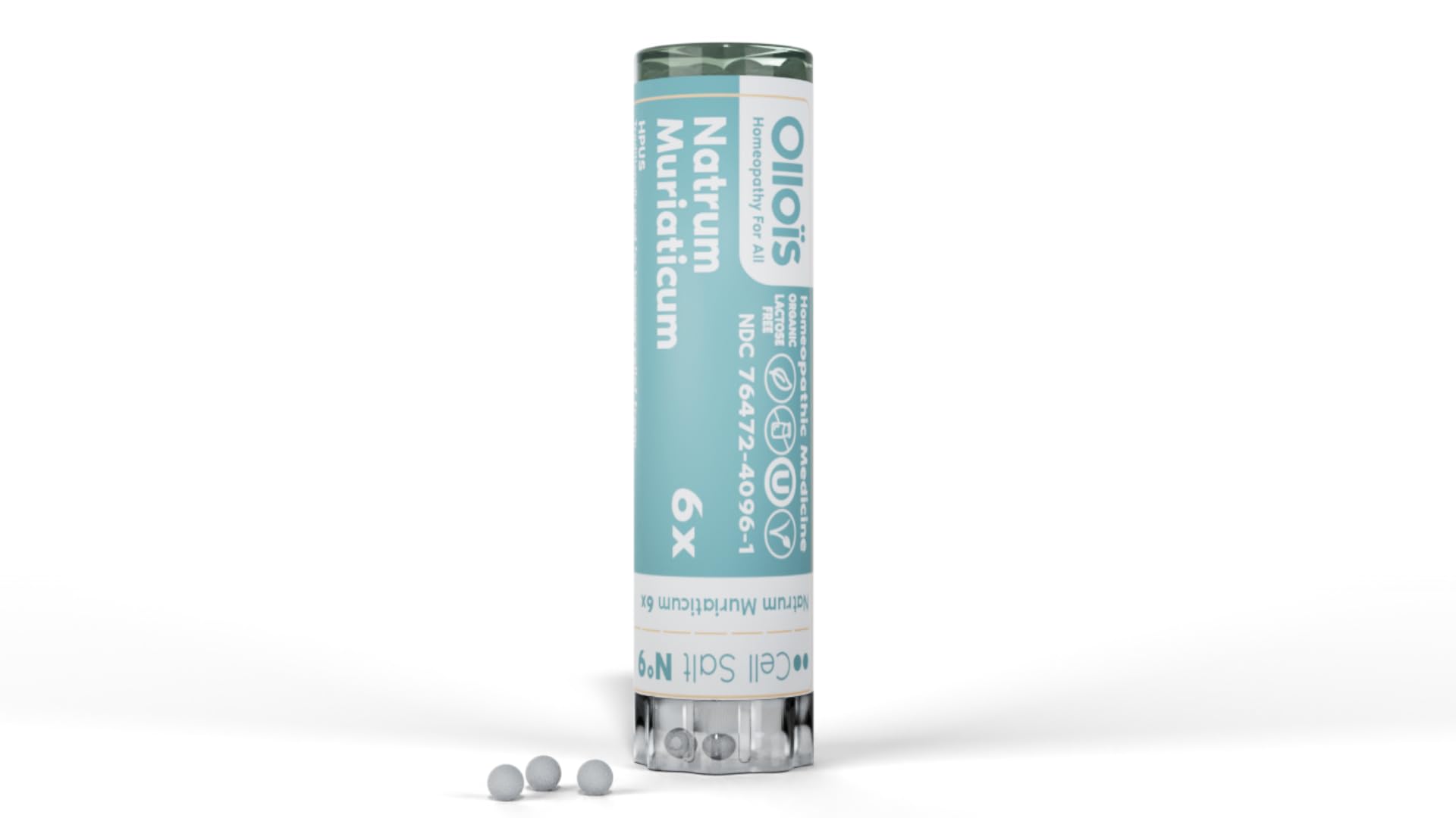 OLLOIS Natrum Muriaticum 6X, Cell Salt #9, Lactose-Free, Organic & Vegan, Kosher Certified