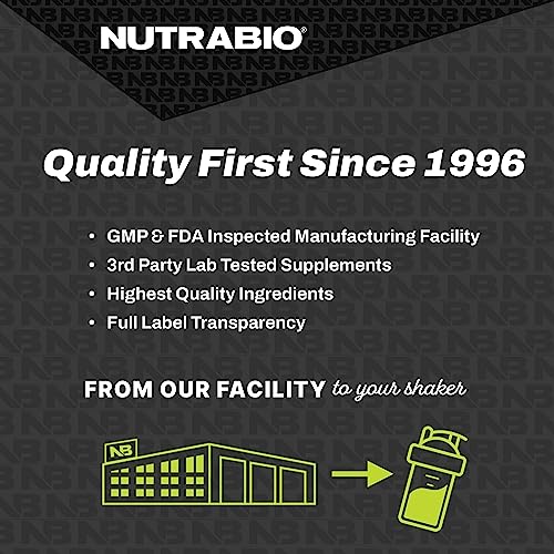 NutraBio 100% Pure L-Leucine - Muscle Recovery and Support - Naturally Fermented Free NutraBio