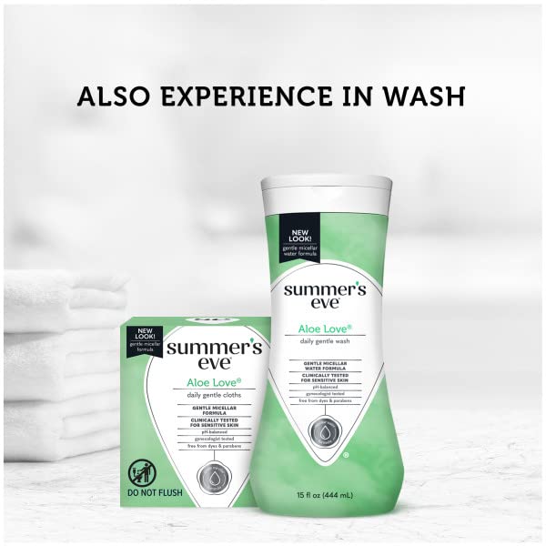 Summers Eve Cleansing Cloths 16 Count Aloe Love (6 Pack) Summer's Eve