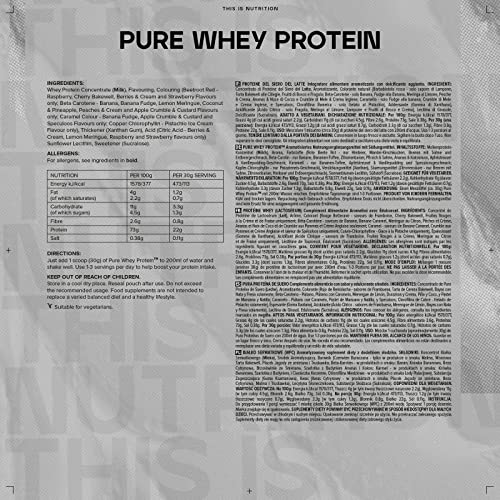 Bulk Pure Whey Protein Powder Shake, Berries and Cream, 2.5 kg, Packaging May Vary Bulk