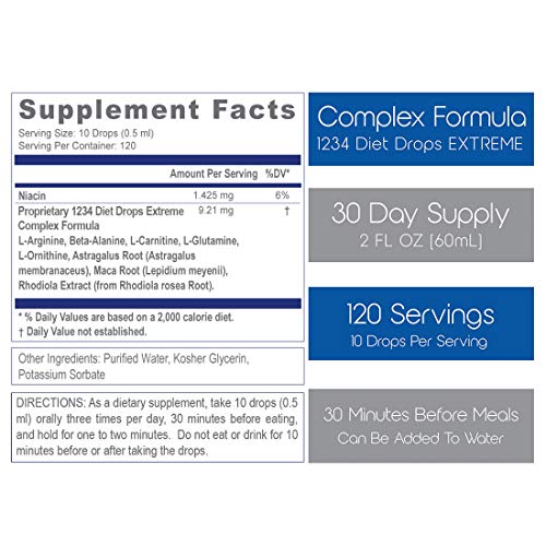 Creative Bioscience 1234 Diet Drops Extreme, 2 Fl Oz (4 Pack)
