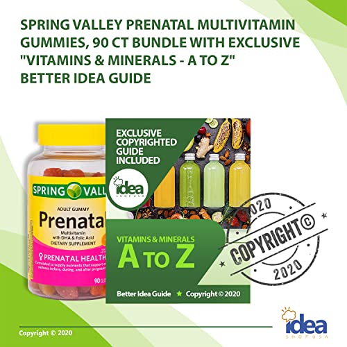 Spring Valley Prenatal Multivitamin Gummies, 90 Ct Bundle with Exclusive Vitamins & Minerals Idea Shop USA