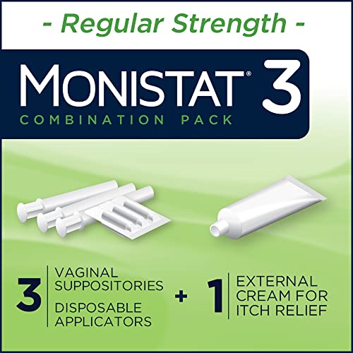 Monistat 3 Day Yeast Infection Treatment for Women, 3 Miconazole Suppository Inserts & External Monistat