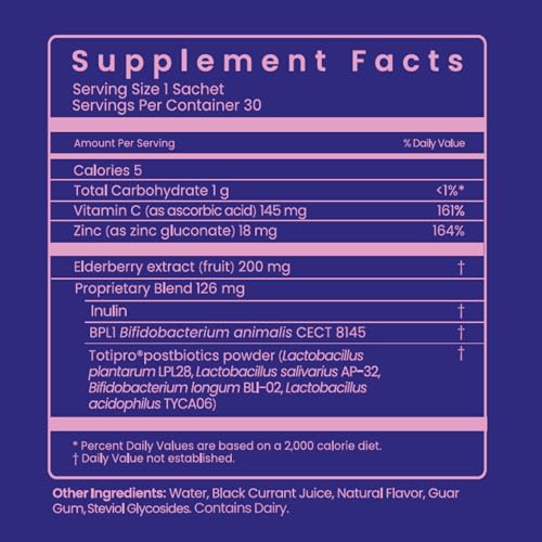 Be Healthy 3-in-1 Liquid Probiotics for Women and Men - Vitamin C, Zinc, Elderberry BeMe