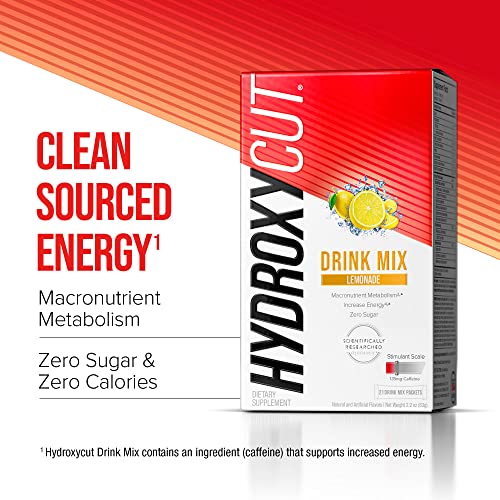 Hydroxycut Drink Mix Weight Loss Supplements, Lemonade, 21 Count (Pack of 1)