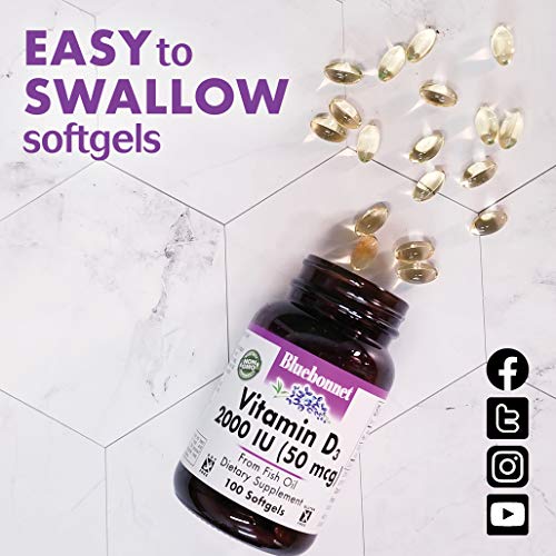 Bluebonnet Nutrition Vitamin D3 2000 IU50 mcg High Potency Immune Support Bluebonnet