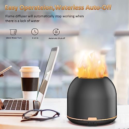 Flame-Light Aroma Diffuser,Ultrasonic Aromatherapy Diffuser with Auto-Off Function Timers Otheya