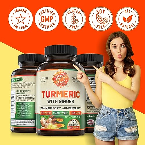 Organic Turmeric Curcumin with Ginger and Black Pepper for Max Absorption WHOLE WORLD WELLNESS