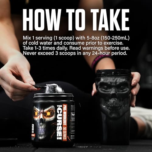 JNX SPORTS The Curse! Pre Workout Powder - Blue Raspberry 50 Servings | Preworkout