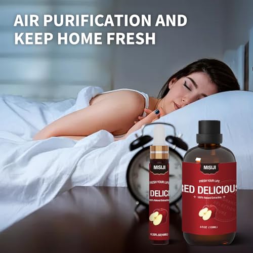 Essential Oils-MISIJI Apple Fragrance Essential Oils for Diffuser for Home 4FL.OZ Plus 0.33,Diffuser Oils Scents MISIJI