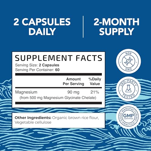 Magnesium Glycinate 500mg | Chelated Bisglycinate Complex for Muscle Relaxation Nobi Nutrition