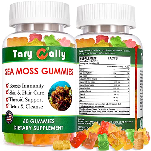 Tary Nally Sea Moss Gummies, Organic Irish Sea Moss Gummies for Adults & Kids 