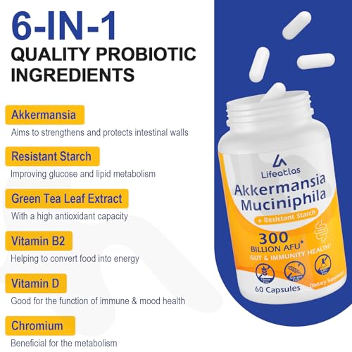 300 Billion AFU Akkermansia Muciniphila - Live Akkermansia Probiotics for Women & Men