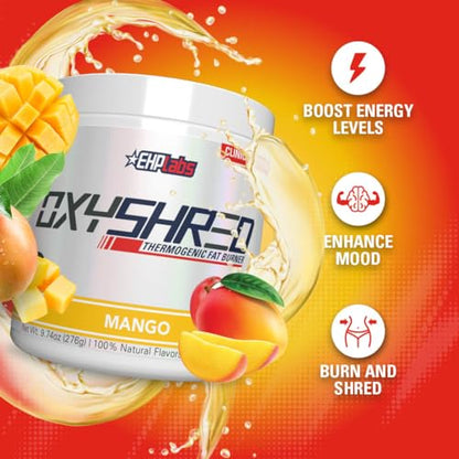 EHP Labs OxyShred Thermogenic Pre Workout Powder & Shredding Supplement - Clinically