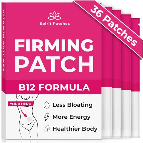 Firming B12 Patches (Pack of 36) - 100% Natural Vitamin Patches for Women, Energy & Body