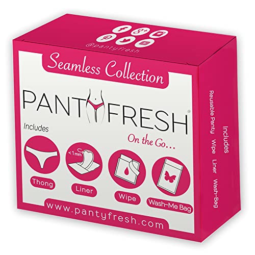 to-Go Panty Kit Includes 4 Items Seamless Thong Underwear Fresh Wipe Pantyliner & Washbag Travel 