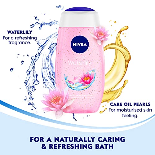Nivea Bath Shower Water Lily Oil, 250 ML, Moisturizing Skin Cleanser with Oil Pearls and Water Lily Fragrance NIVEA