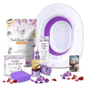 FIVONA Yoni Care Kit 4 in 1 - pH Balanced Natural Yoni Oil, Herbal Bar Soap for Feminine V Wash, Detox