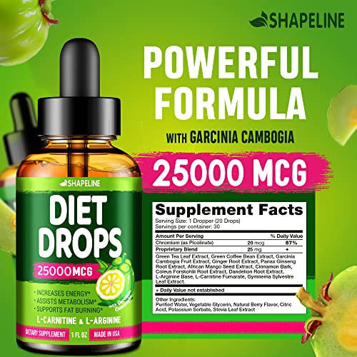 Weight Loss Drops - Appetite Suppressant for Women & Men - Made in The USA SHAPELINE