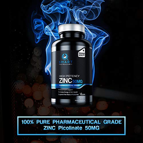 High Potency Zinc Picolinate 50MG- Vegan Zinc Supplement, Supports